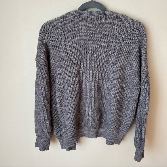 NWOT SHEIN Gray Chunky Knit Open Oversized Cardigan Sweater Women’s Size Medium - Picture 7 of 8